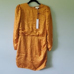M,  NSR, gold/orange leopard print dress